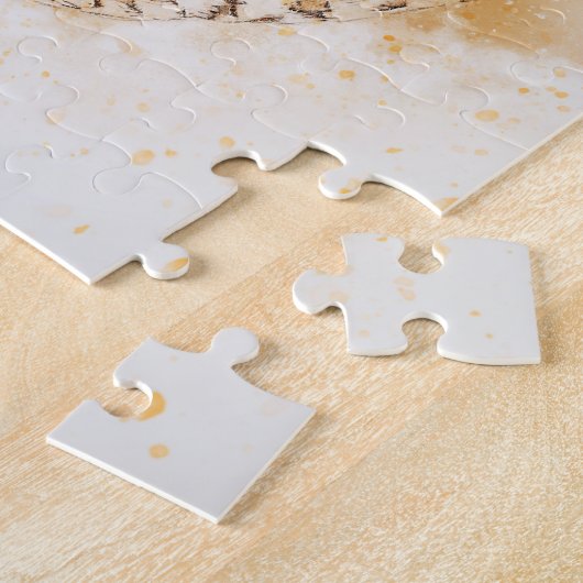 フクロウ絵画ズ |白素晴らし茶色フクロウ ジグソーパズル (側面)