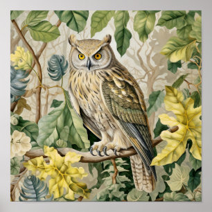 フクロウ絵画装飾品 ポスター