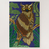 フクロウ緑の森葉の ジグソーパズル (縦)
