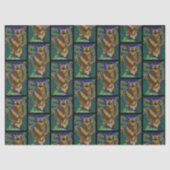 フクロウ緑の森葉の 薄葉紙 (正面)