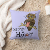 フクロウ編み物 クッション (ブランケット)