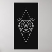 フクロウ美術幾何学的デザイン動物モダン抽象芸術 ポスター (正面)