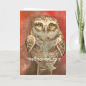 フクロウ考えズ・オブ・ユー・グリーティング・カード カード (裏面)