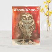 フクロウ考えズ・オブ・ユー・グリーティング・カード カード (黄色い花)