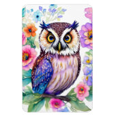フクロウ芸術的フローラの色 マグネット (縦)