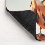 フクロウ芸術的ル青の幾何学的イラストレーション マウスパッド (コーナー)