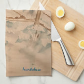 フクロウ茶タオル キッチンタオル (四つ折り)