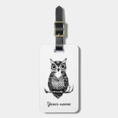 フクロウ荷物タグ ラゲッジタグ (正面縦)