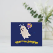 フクロウ葉書とハロウィーンの怖い夜 ポストカード (スタンド正面)