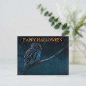 フクロウ葉書とハロウィーンの怖い夜 ポストカード (スタンド正面)