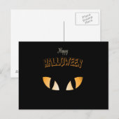 フクロウ葉書とハロウィーンの怖い夜 ポストカード (正面/裏面)