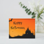 フクロウ葉書とハロウィーンの怖い夜 ポストカード (スタンド正面)