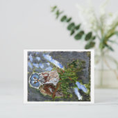 フクロウ葉書 ポストカード (スタンド正面)