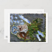 フクロウ葉書 ポストカード (正面/裏面)