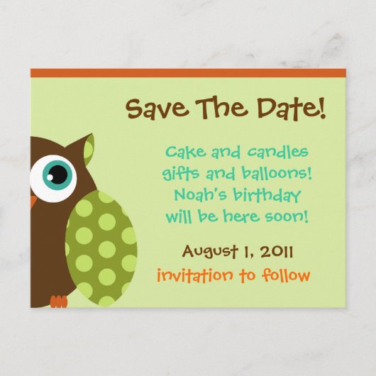 フクロウ葉書 案内ポストカード (正面)