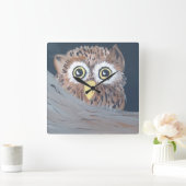 フクロウ角壁時計 スクエア壁時計 (ホーム)