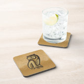 フクロウ記号の色 コースター (右側)