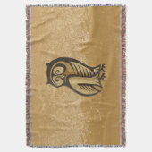 フクロウ記号の色 スローブランケット (正面縦)