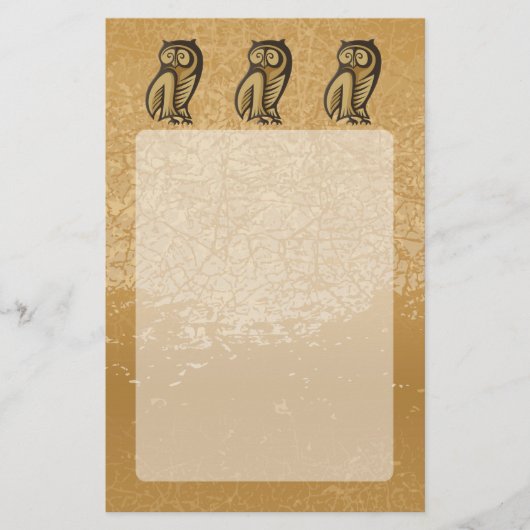 フクロウ記号の色 チラシ (正面)