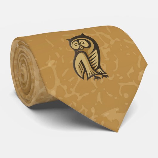 フクロウ記号の色 ネクタイ (ロール)