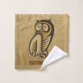 フクロウ記号の色 バスタオルセット (ウォッシュタオル)