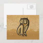 フクロウ記号の色 ポストカード (正面/裏面)