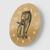 フクロウ記号の色 ラージ壁時計 (傾斜)