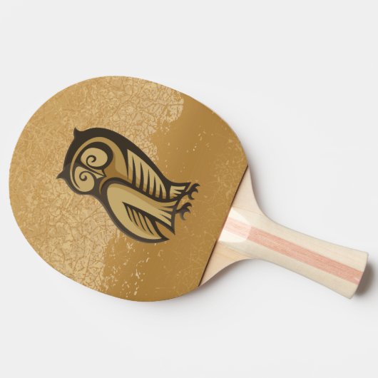 フクロウ記号の色 卓球ラケット (横)