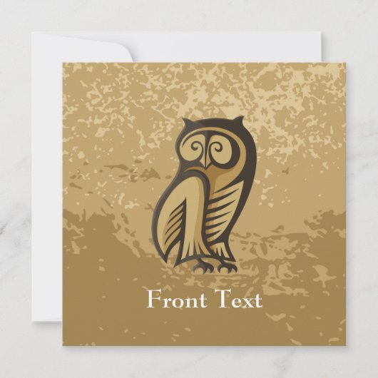 フクロウ記号の色 招待状 (正面)