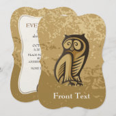 フクロウ記号の色 招待状 (正面/裏面)