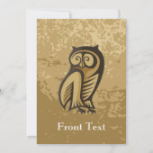 フクロウ記号の色 招待状 (正面)