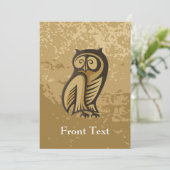 フクロウ記号の色 招待状 (スタンド正面)