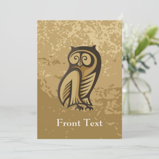 フクロウ記号の色 招待状 (スタンド正面)