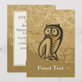 フクロウ記号の色 招待状 (正面/裏面)