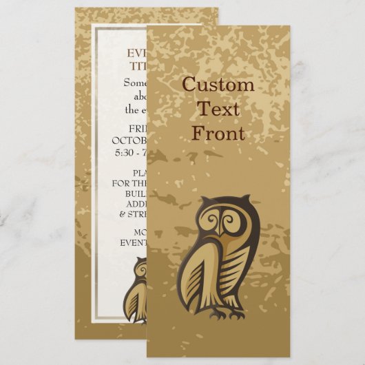 フクロウ記号の色 招待状 (正面/裏面)