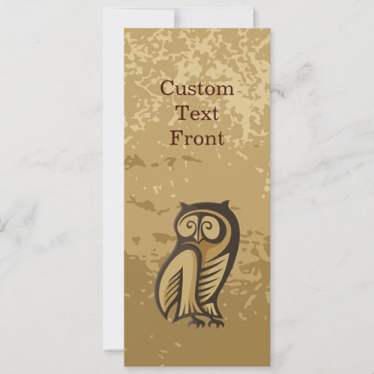 フクロウ記号の色 招待状 (正面)