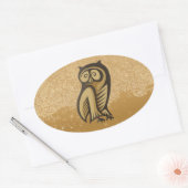 フクロウ記号の色 楕円形シール (封筒)