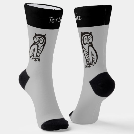 フクロウ記号ブラックソックス ソックス (傾斜あり)