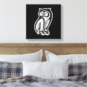 フクロウ記号（白） キャンバスプリント (インサイチュ (寝室))