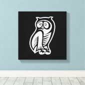 フクロウ記号（白） キャンバスプリント (インサイチュ (ウッドフロア))