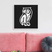 フクロウ記号（白） キャンバスプリント (インサイチュ (リビング))
