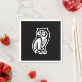 フクロウ記号（白） スタンダードカクテルナプキン (インサイチュ)