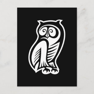 フクロウ記号(白) ポストカード