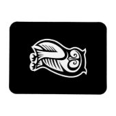 フクロウ記号（白） マグネット (横)