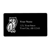 フクロウ記号（白） ラベル (正面)