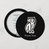 フクロウ記号（白） 招待状 (正面/裏面)
