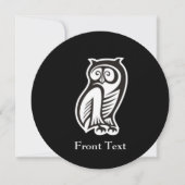 フクロウ記号（白） 招待状 (正面)