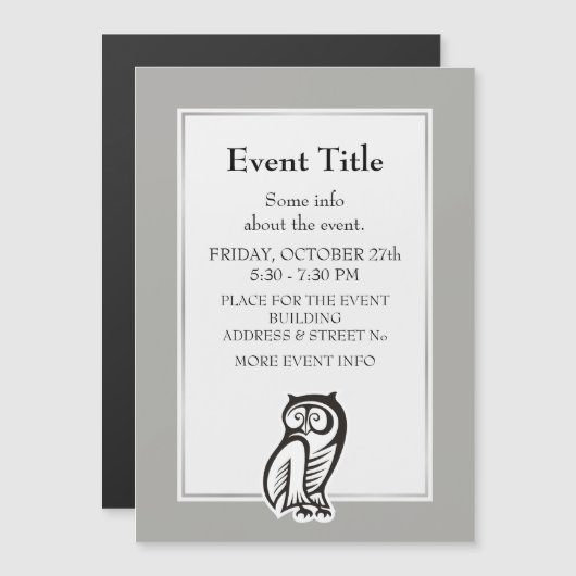 フクロウ記号（黒） (正面/裏面)