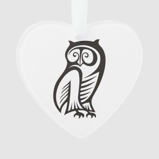 フクロウ記号（黒） オーナメント (正面)