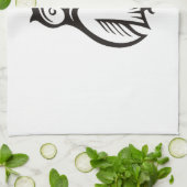 フクロウ記号(黒) キッチンタオル (折り畳み)